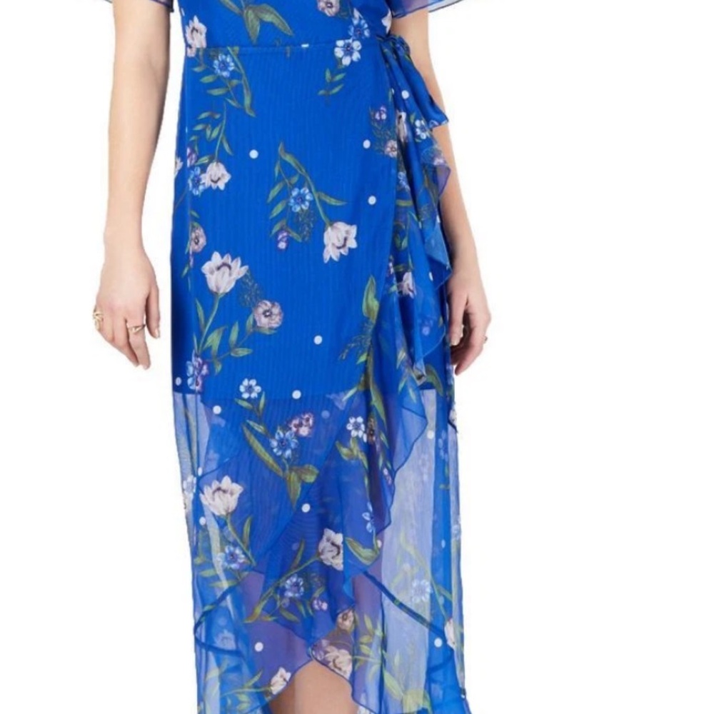 Guess Blue Floral High Low Dress